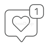Dating App Heart Notification Icon Outline