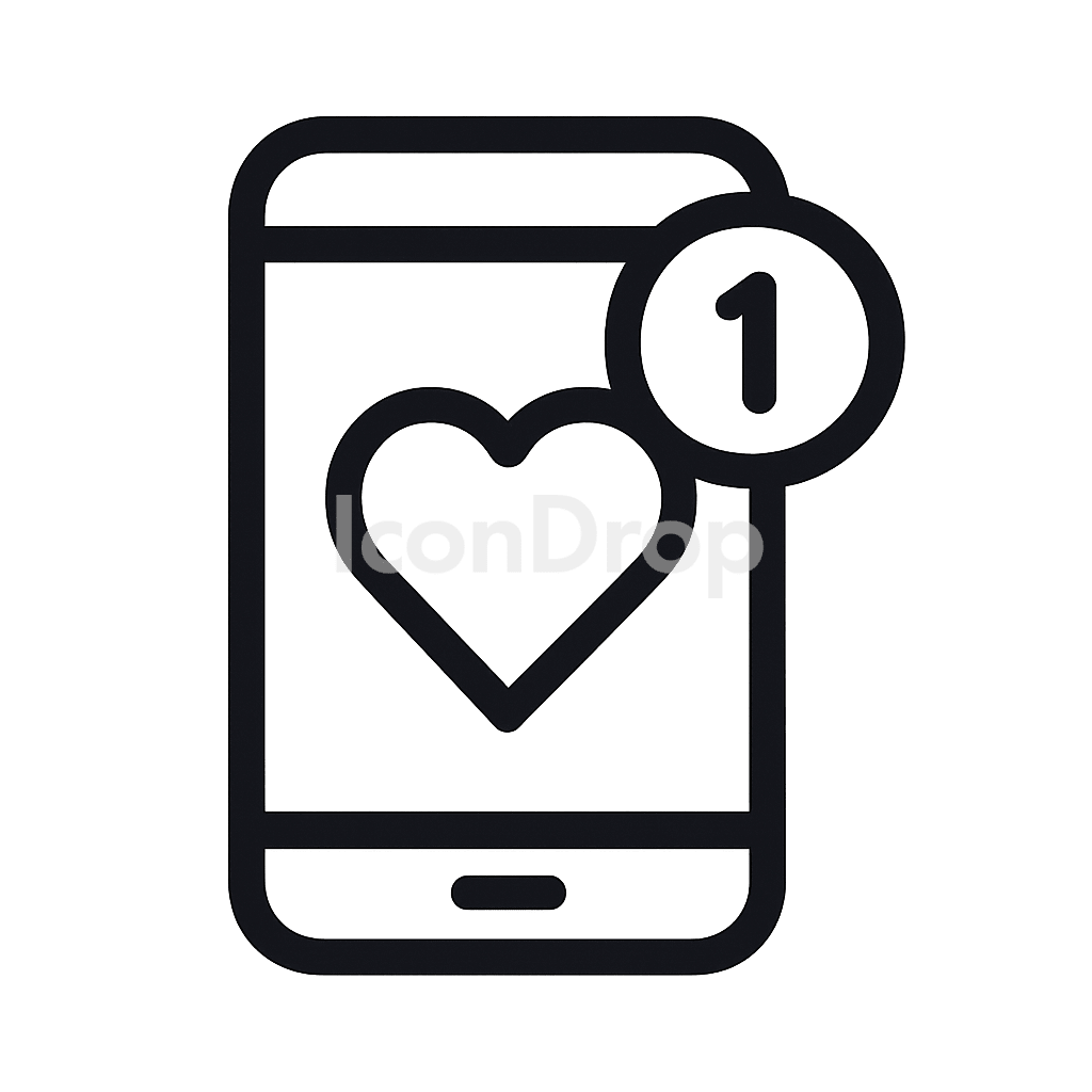 出会い系アプリの通知アイコン アウトライン