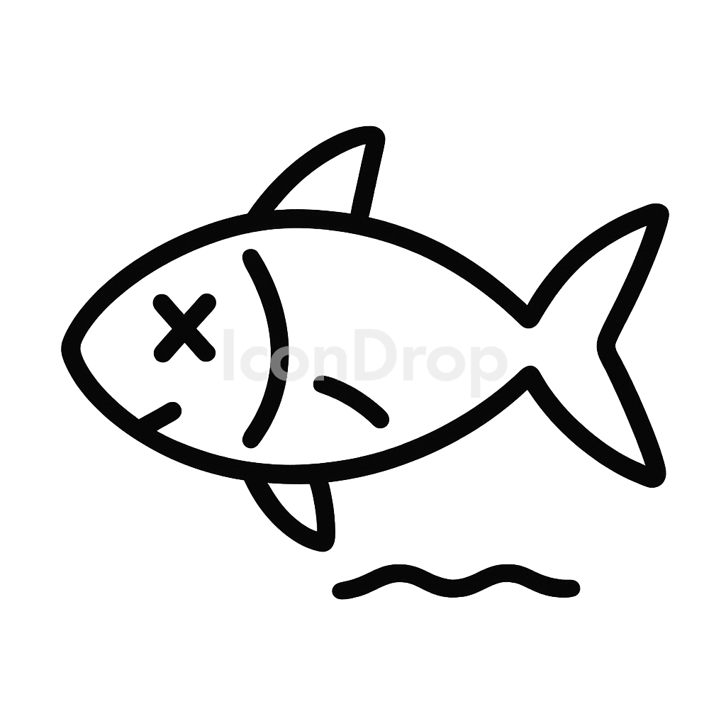 Dead Fish Icon Outline