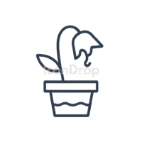 枯れた花のアイコン(アウトライン)