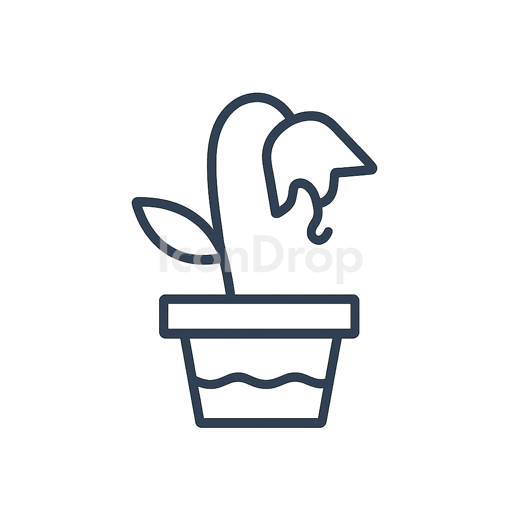 枯れた花のアイコン アウトライン