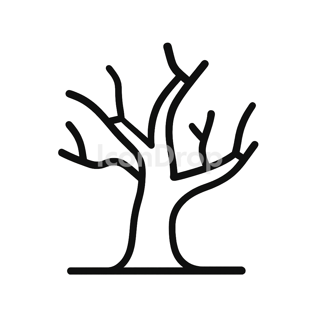 枯れ木のアイコン アウトライン