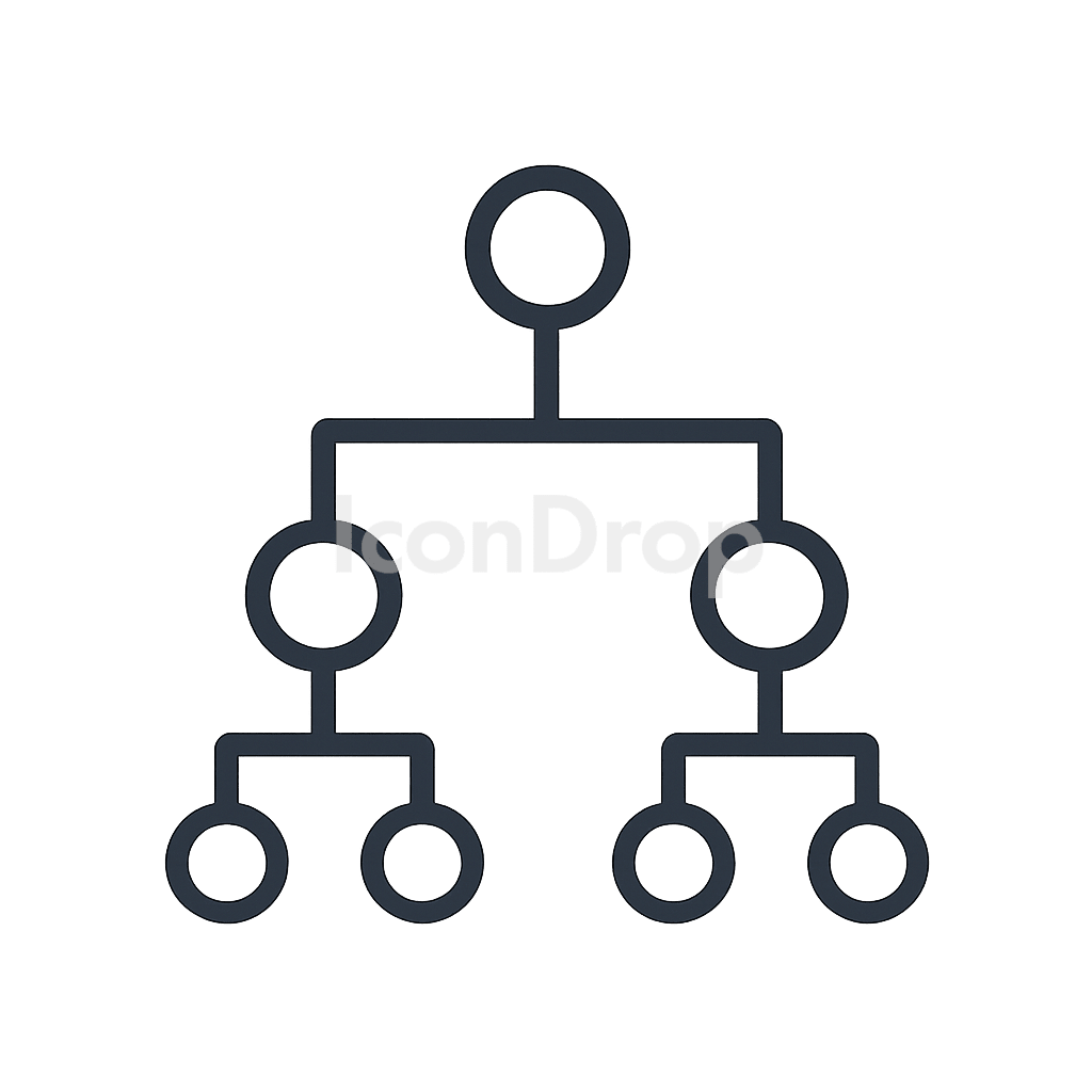 分解ツリー（デコンポジションツリー）のアイコン アウトライン