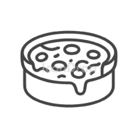 Deep Dish Pizza Icon Outline