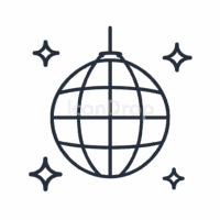 ディスコボールのアイコン(アウトライン)