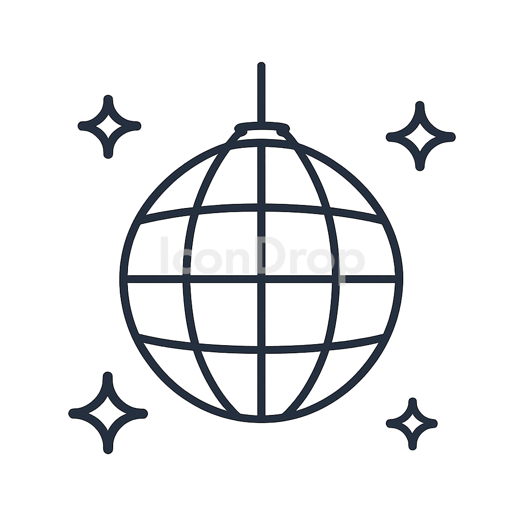 Disco Ball Icon Outline