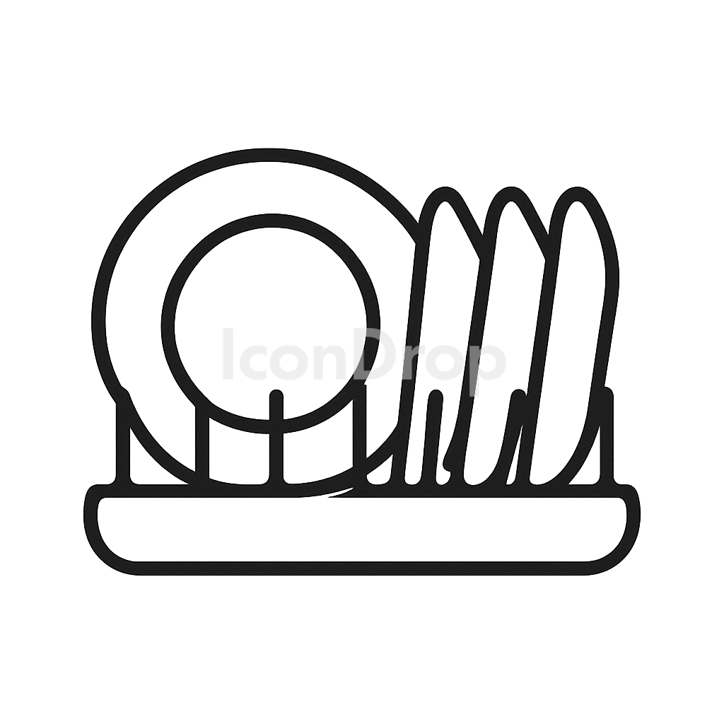Dish Rack Icon Outline