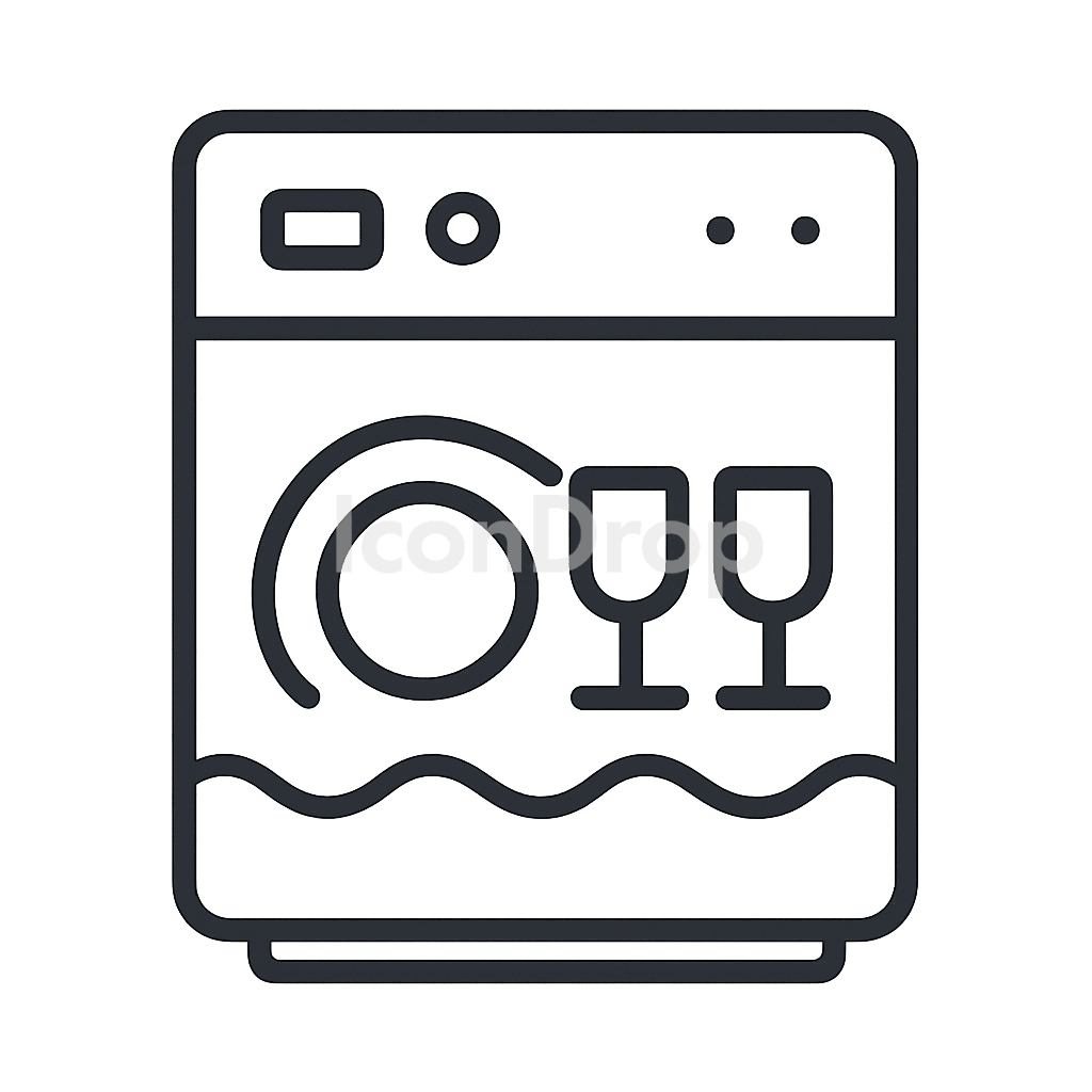 Dishwasher Icon Outline