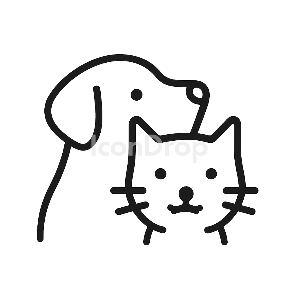 Dog And Cat Icon Outline
