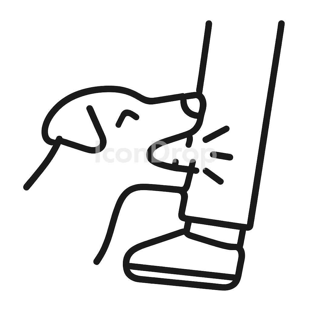 犬の咬傷（ドッグバイト）のアイコン アウトライン