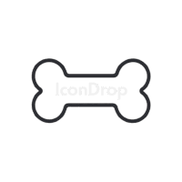 骨（ドッグボーン）のアイコン（アウトライン）