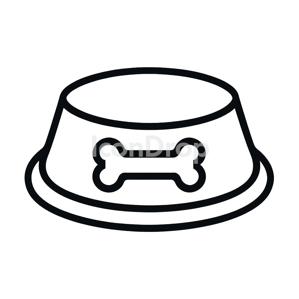 Dog Bowl Icon Outline