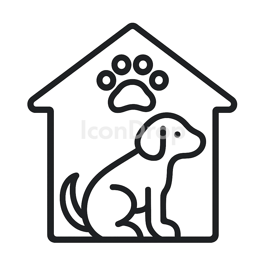 ドッグデイケア（犬の保育園）のアイコン アウトライン