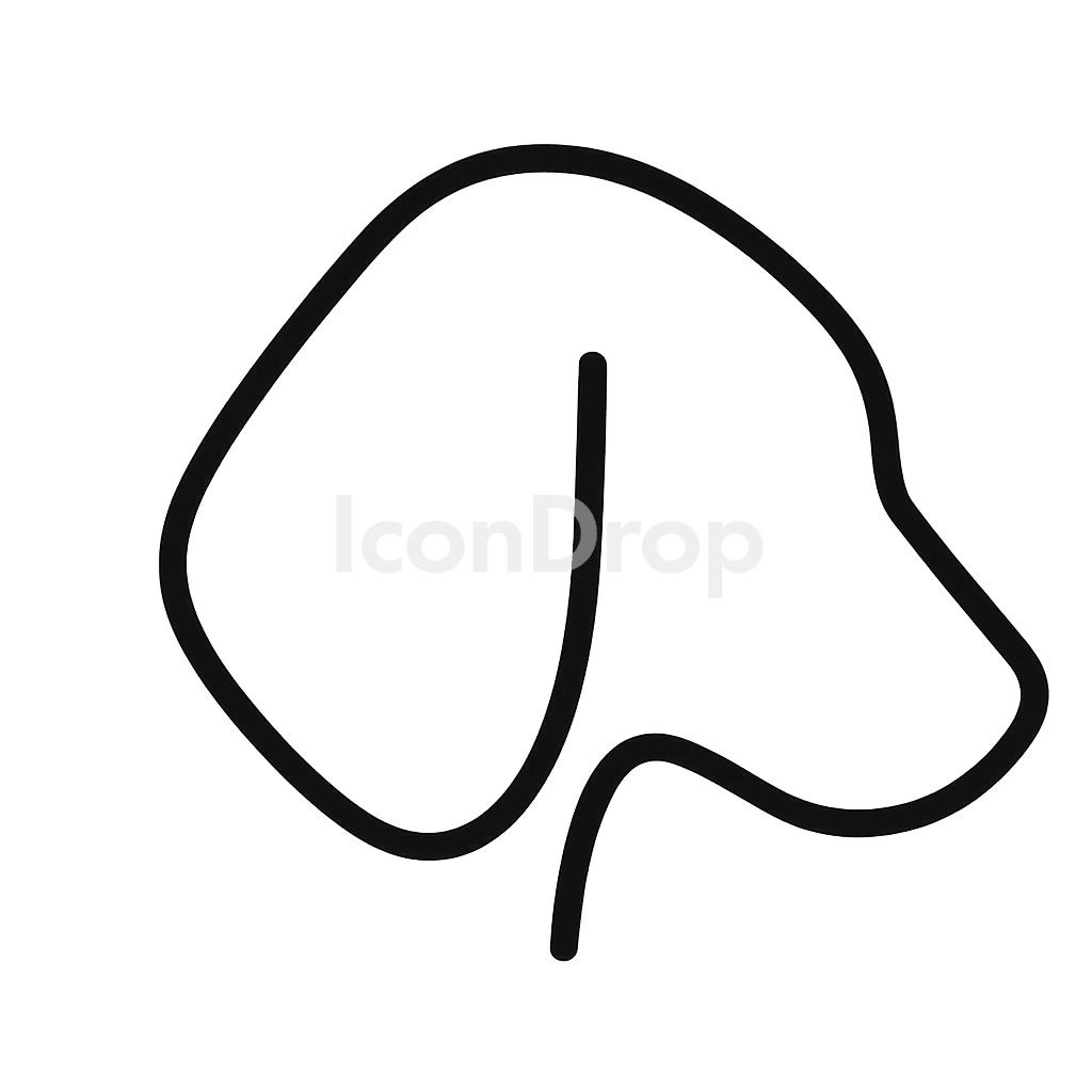 犬の耳のアイコン アウトライン