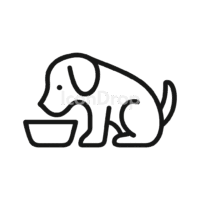 Dog Eating Icon Outline