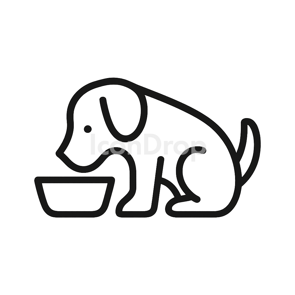 犬が食べているアイコン アウトライン