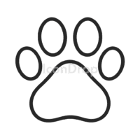 犬の足跡（フットプリント）のアイコン（アウトライン）