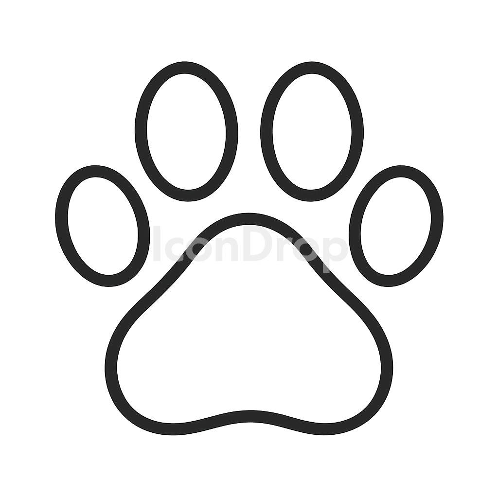 犬の足跡（フットプリント）のアイコン アウトライン