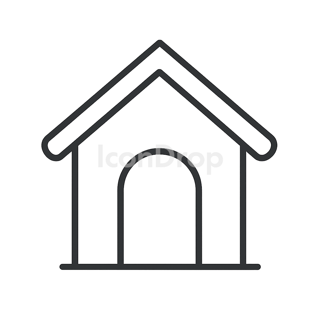 犬小屋のアイコン アウトライン