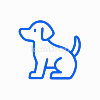 青い犬のアイコン（アウトライン）