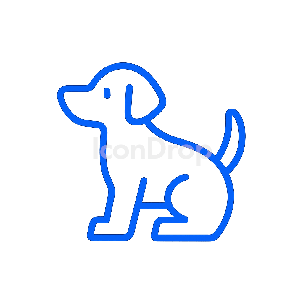 青い犬のアイコン アウトライン