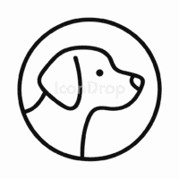Dog Icon Circle Outline