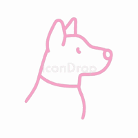 Dog Icon Pink Outline