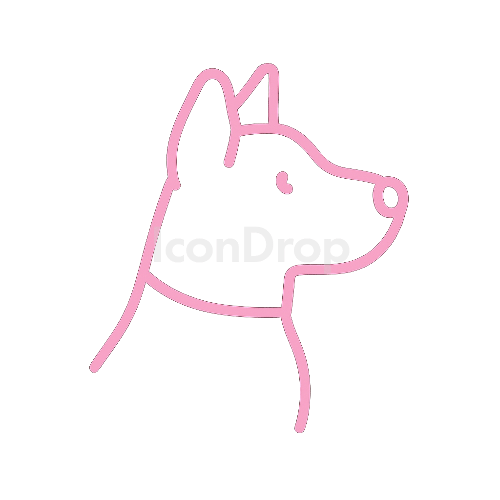 Dog Icon Pink Outline