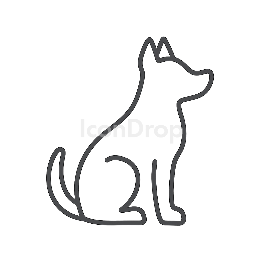 Dog Icon Silhouette Outline