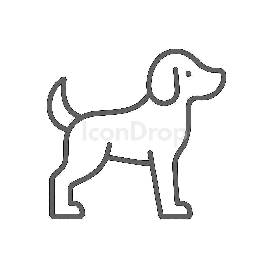Dog Icon Simple Outline