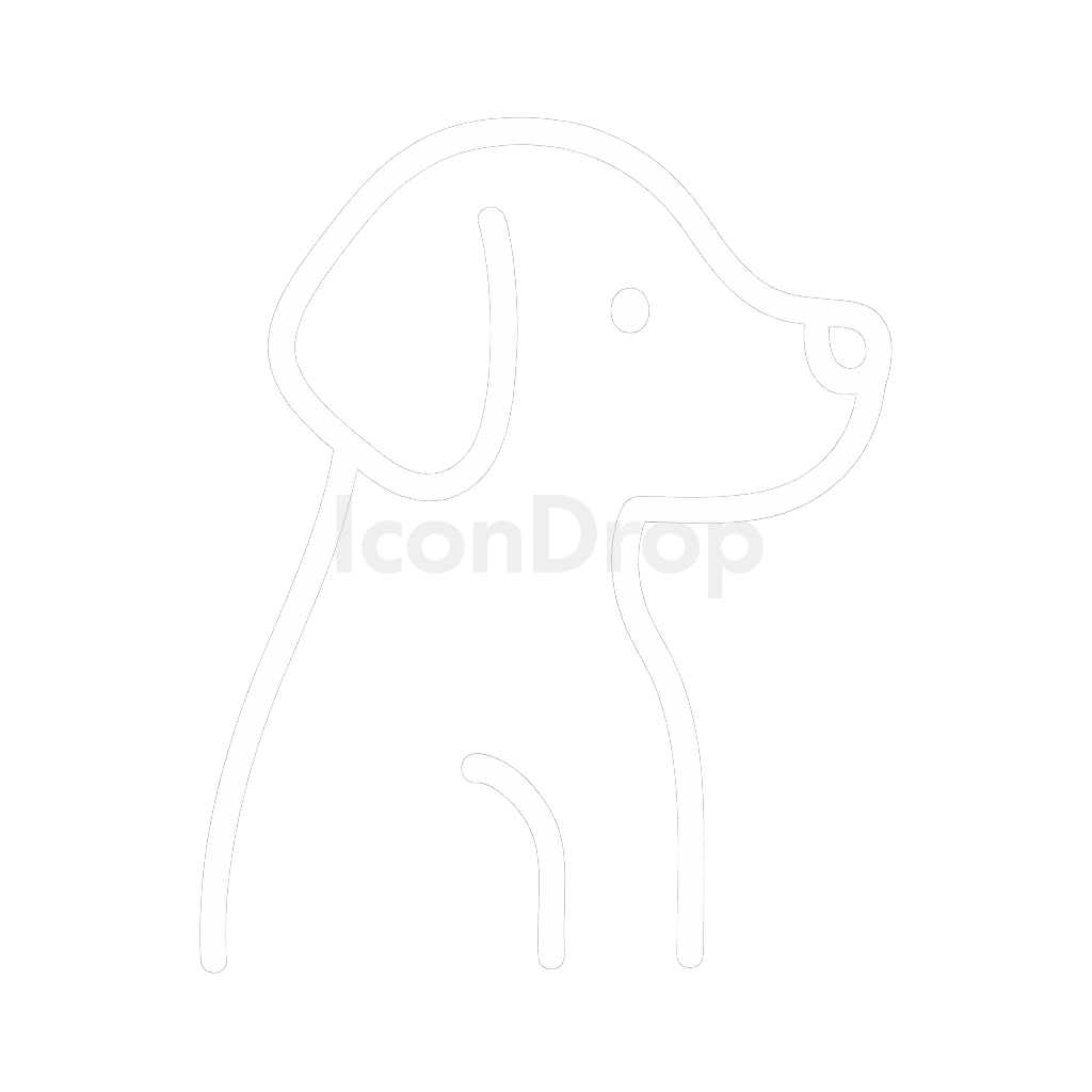白い犬のアイコン アウトライン