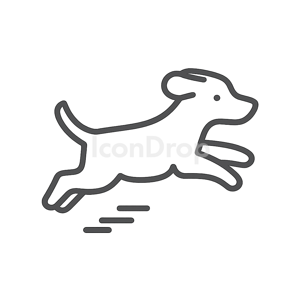 ジャンプする犬のアイコン アウトライン