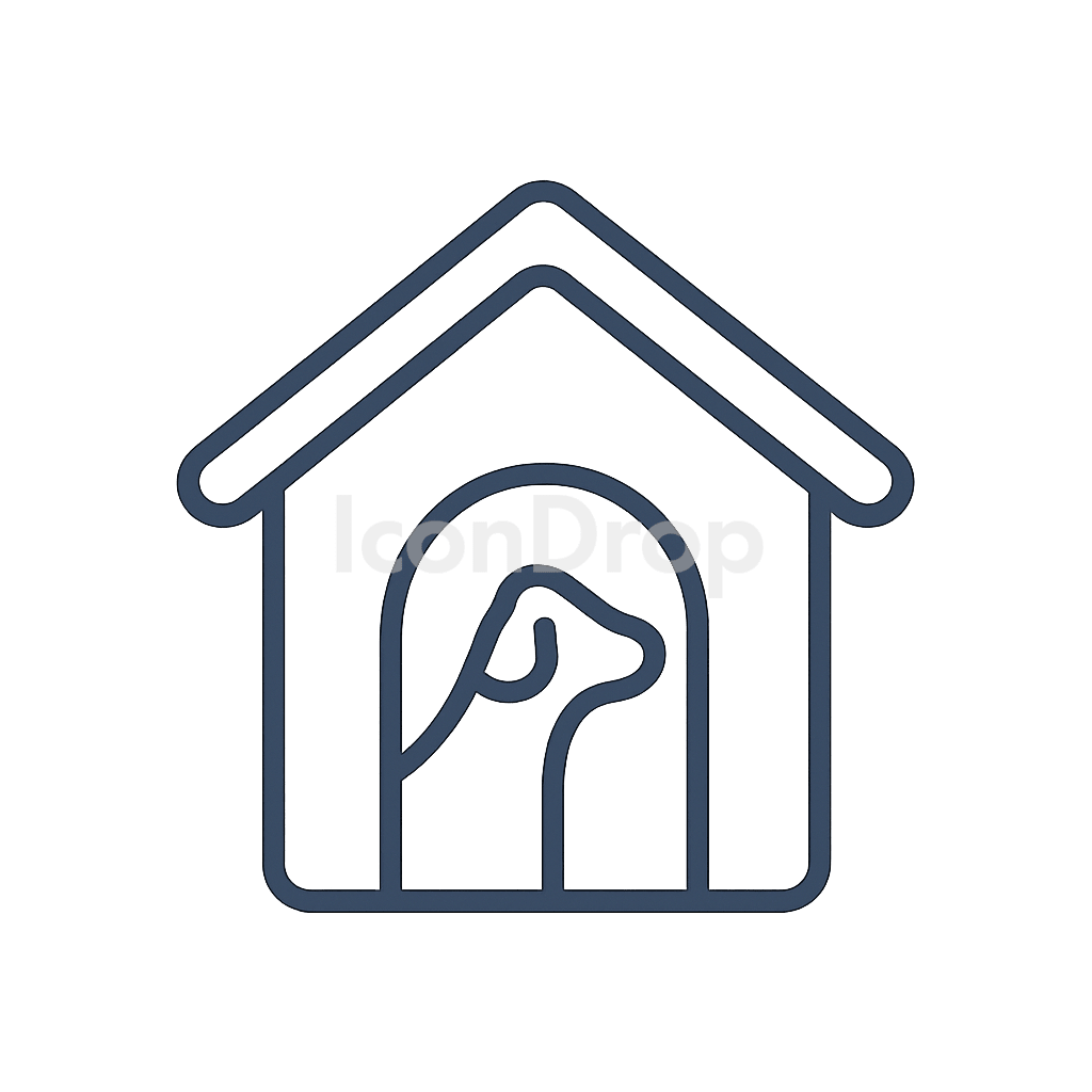 犬小屋（ケネル）のアイコン アウトライン