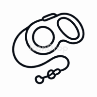 犬の首輪リードのアイコン（アウトライン）