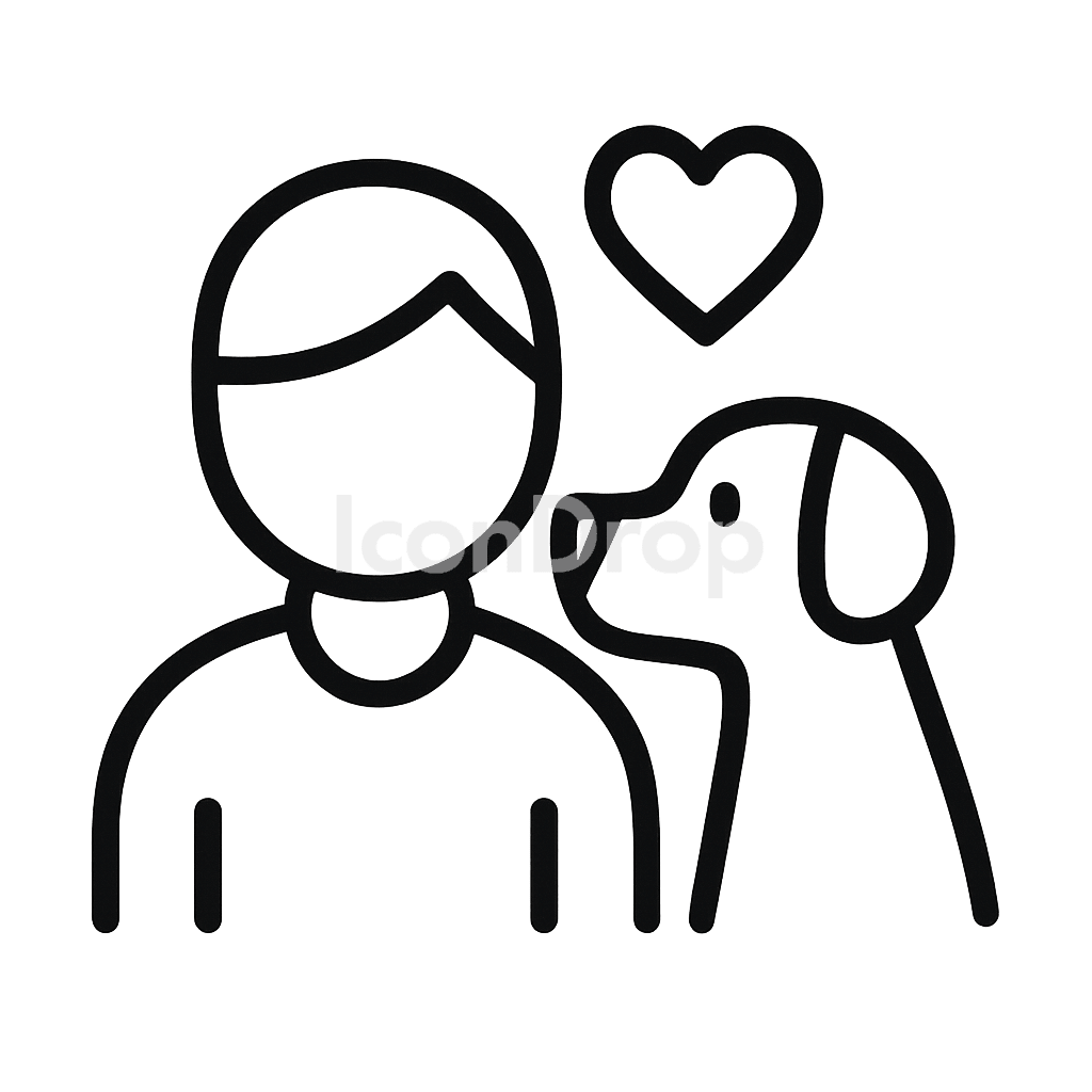 犬好き（ドッグラバー）のアイコン アウトライン