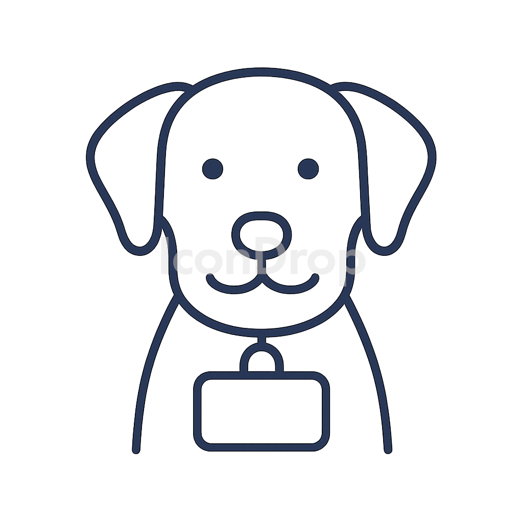 犬の名前タグのアイコン アウトライン