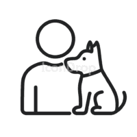 Dog Owner Icon Outline
