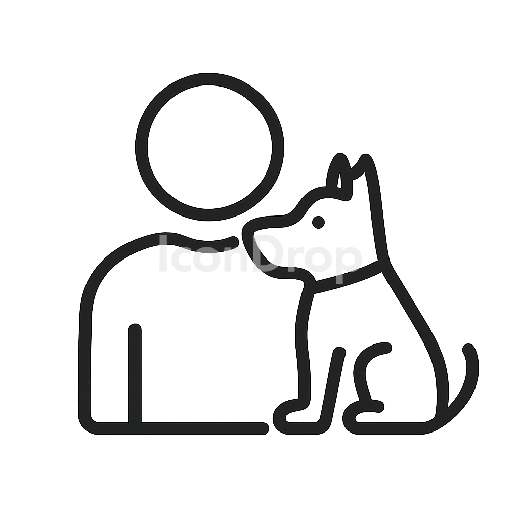 犬の飼い主（ドッグオーナー）のアイコン アウトライン