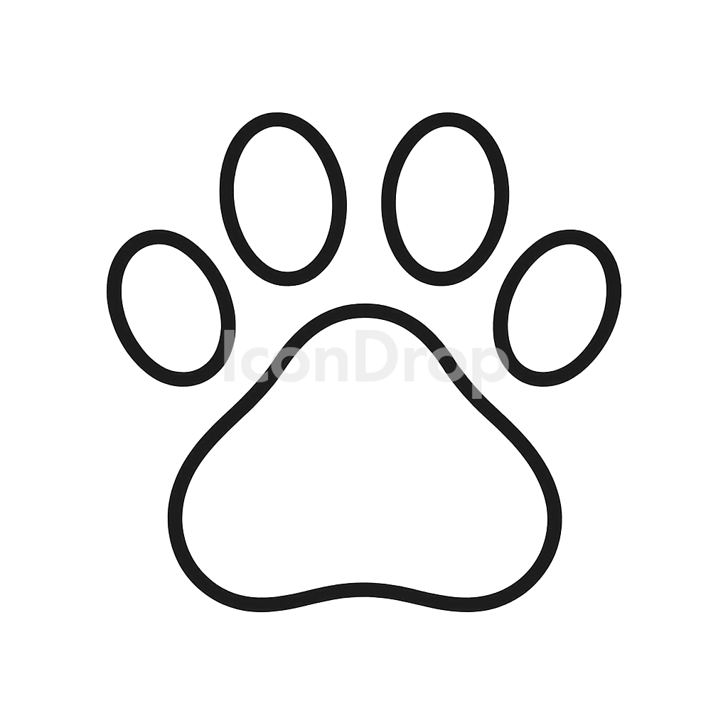 Dog Paw Icon Outline