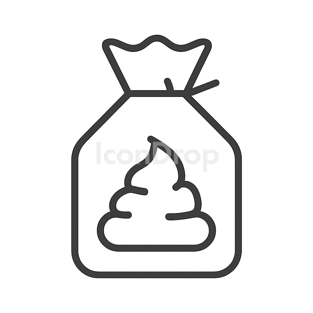 犬のフン袋のアイコン アウトライン