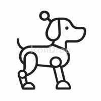 ロボット犬のアイコン（アウトライン）
