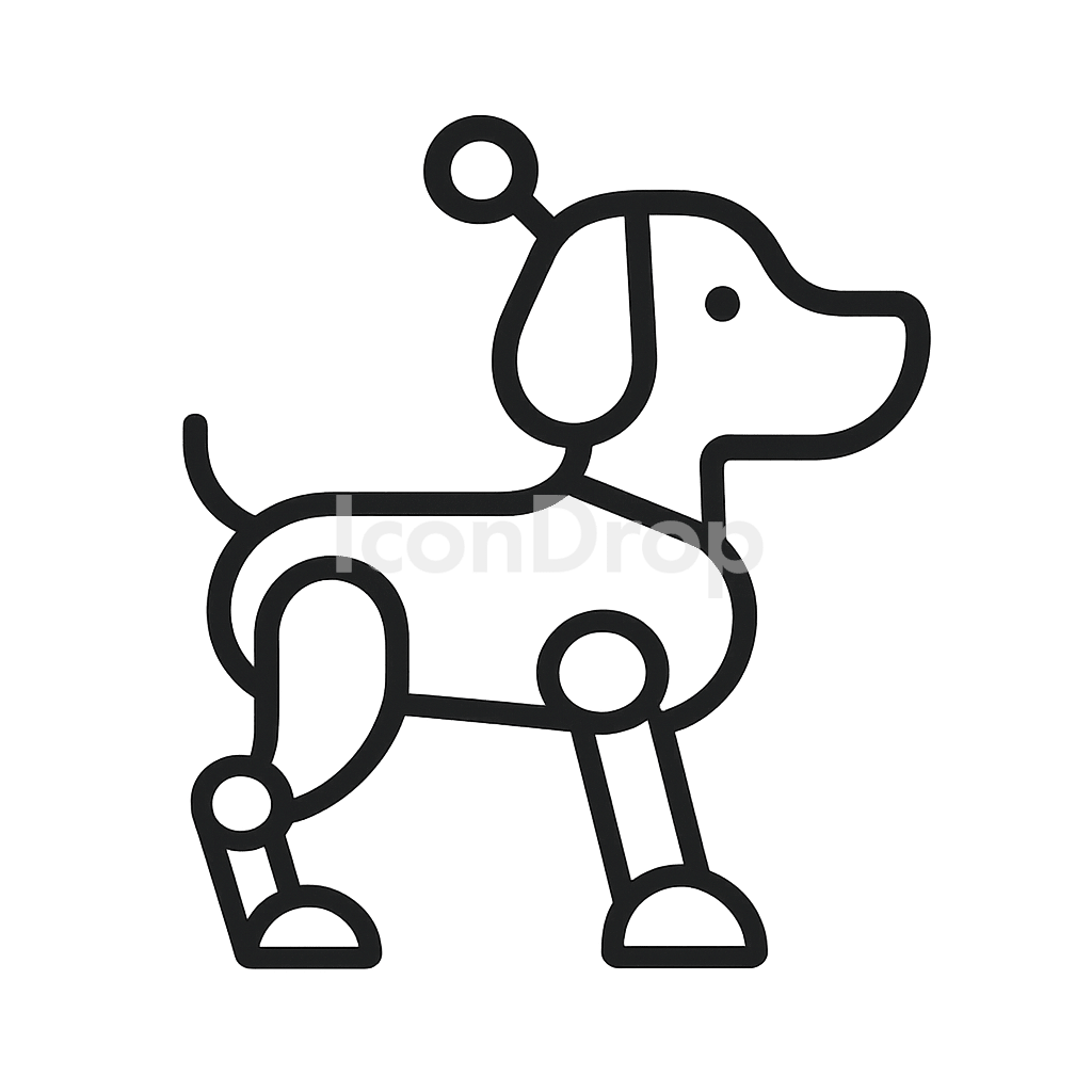 ロボット犬のアイコン アウトライン