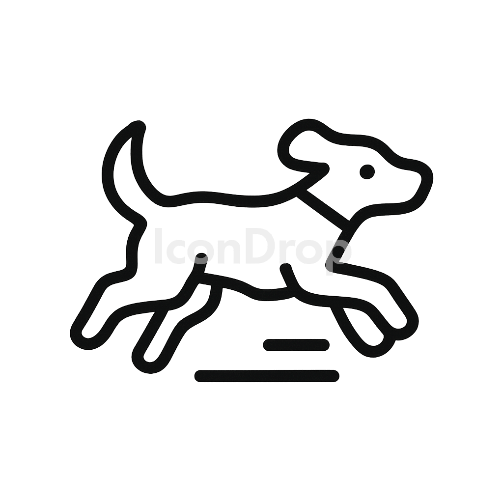 Dog Run Icon Outline