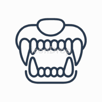 Dog Teeth Icon Outline