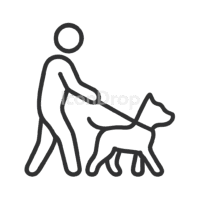 Dog Walker Icon Outline