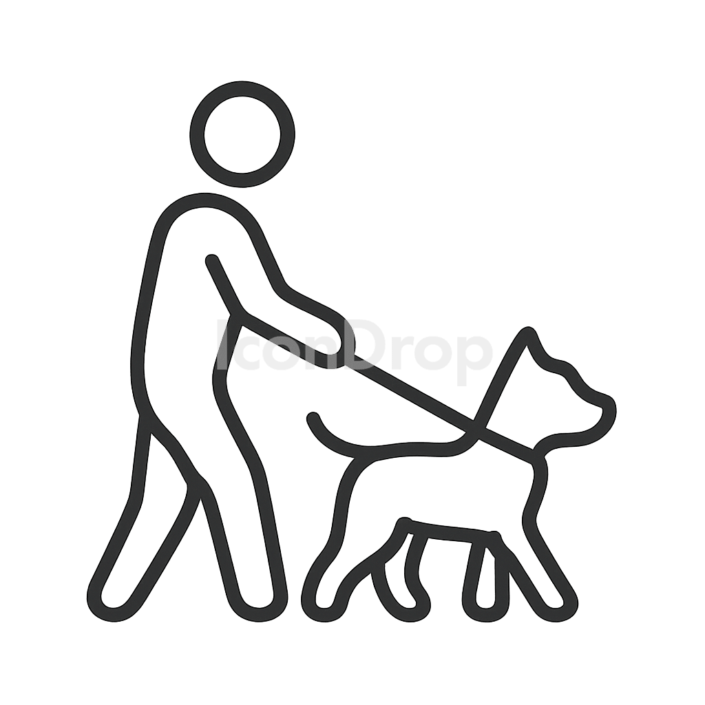 Dog Walker Icon Outline