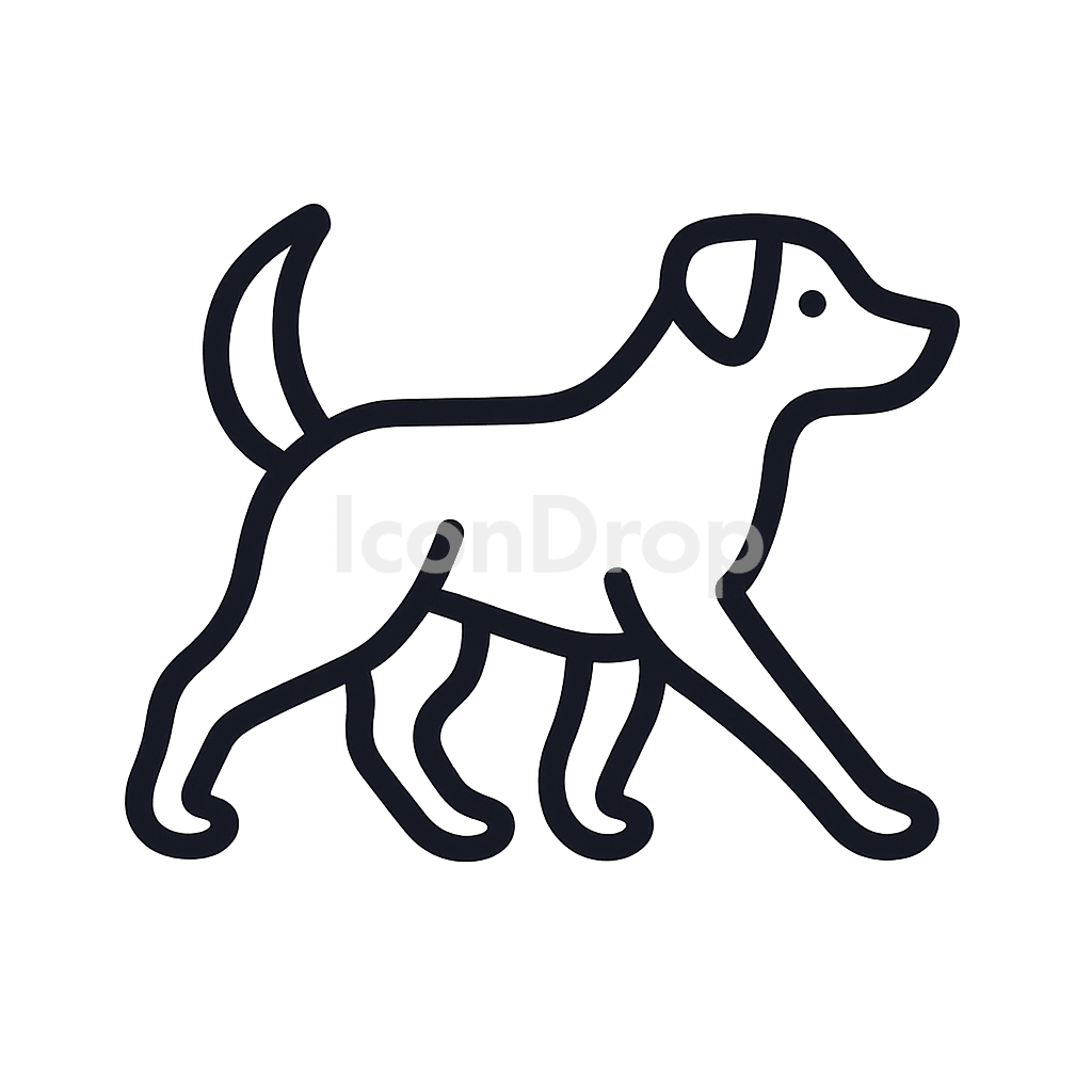 犬の散歩のアイコン アウトライン