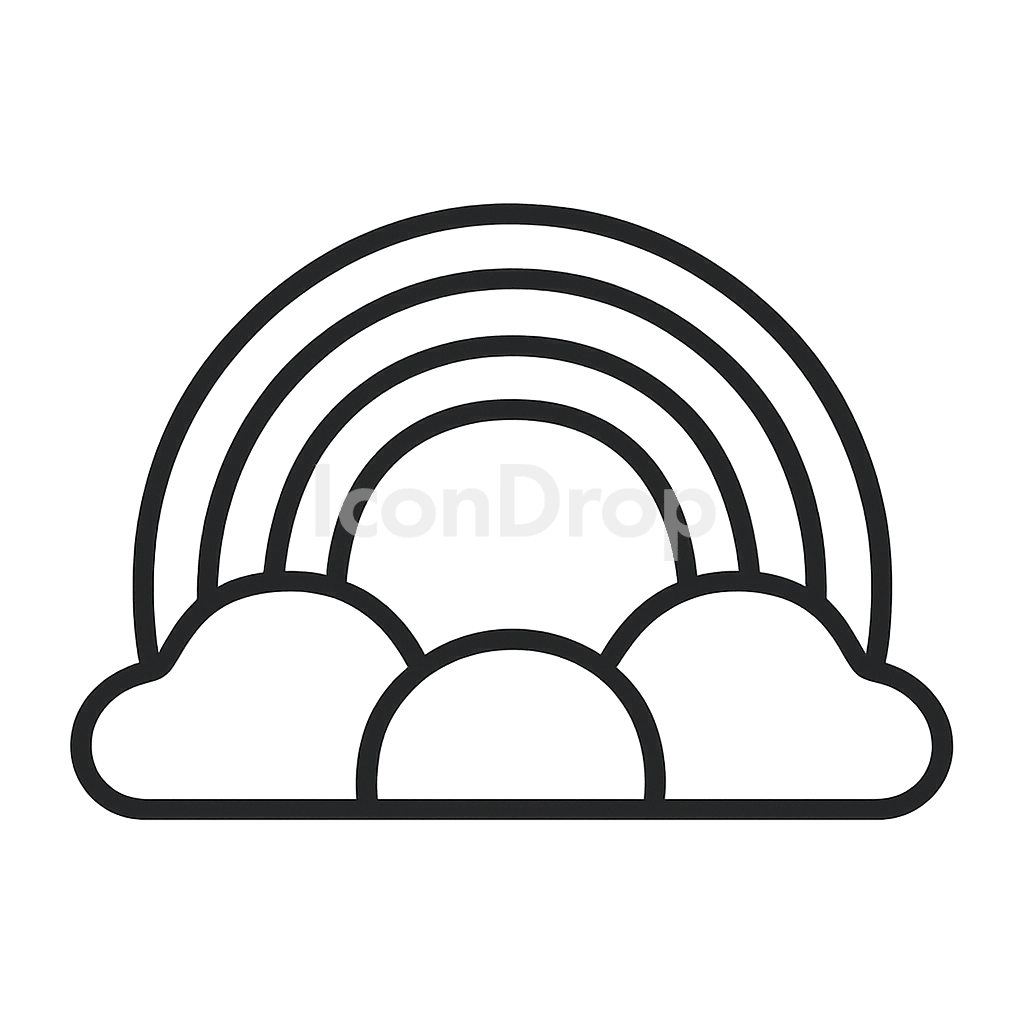 Double Rainbow Icon Outline