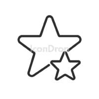 Double Star Icon Outline