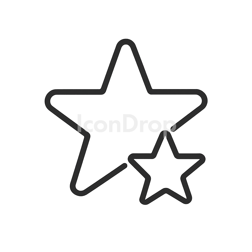 Double Star Icon Outline